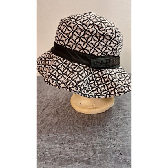 COOLIBAR Black White Floral Beachy Fishing Camping Gardening Bucket Sun Hat S/M - Picture 3 of 6
